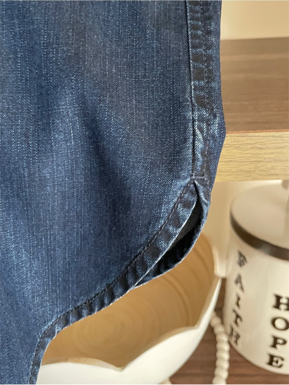 Eileen Fisher Sleeveless Button-Front Denim Tunic Dress, Size Medium - Picture 7 of 12